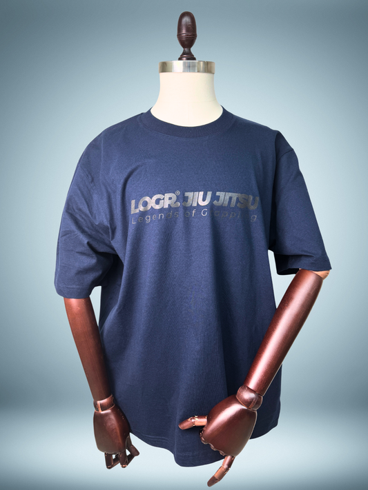 LOGR® ORIGINS Oversize Tee – Black on Blue - Limited